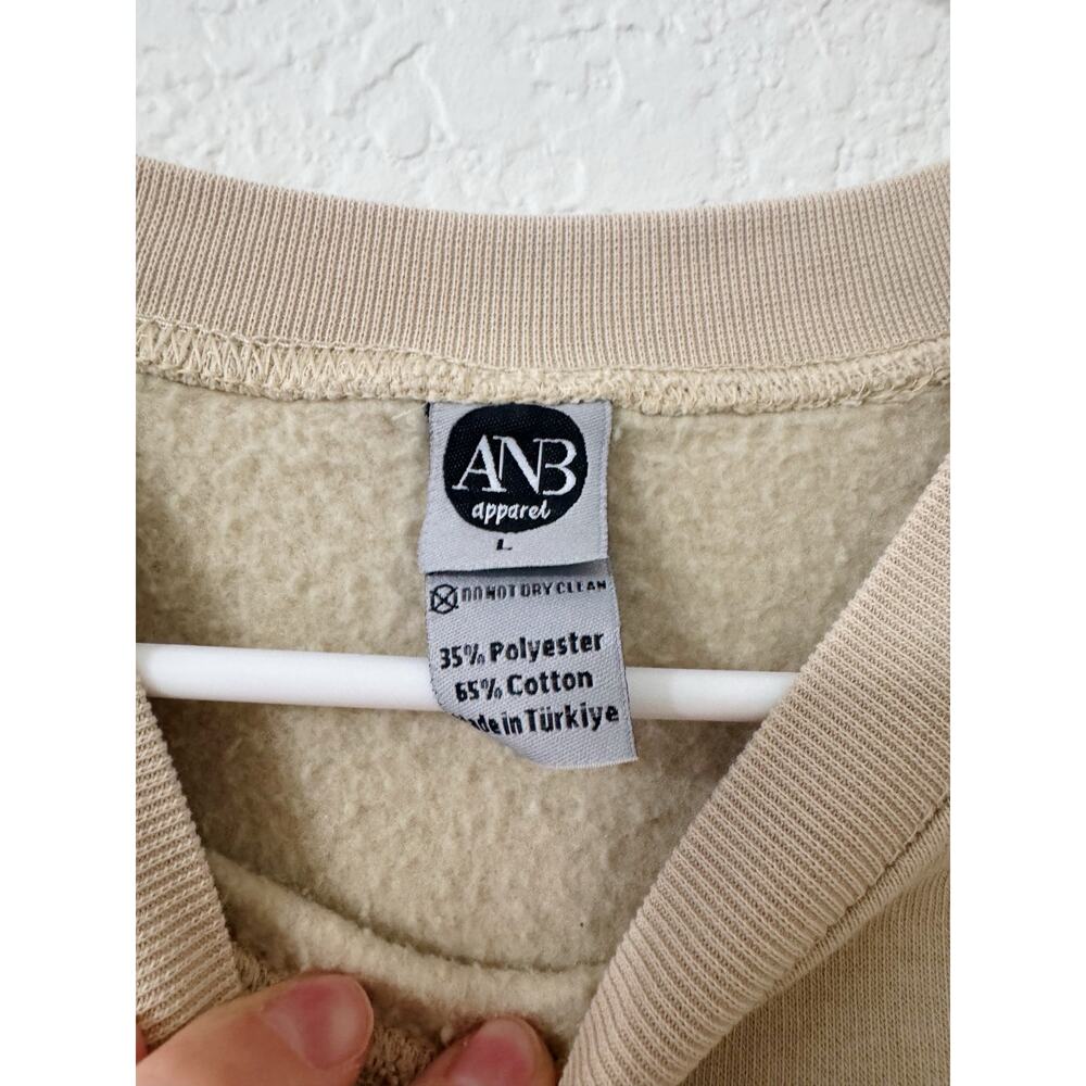 Cool Moms Club Graphic Fleece Sweatshirt Beige Crewneck Size Large - Picture 4 of 4